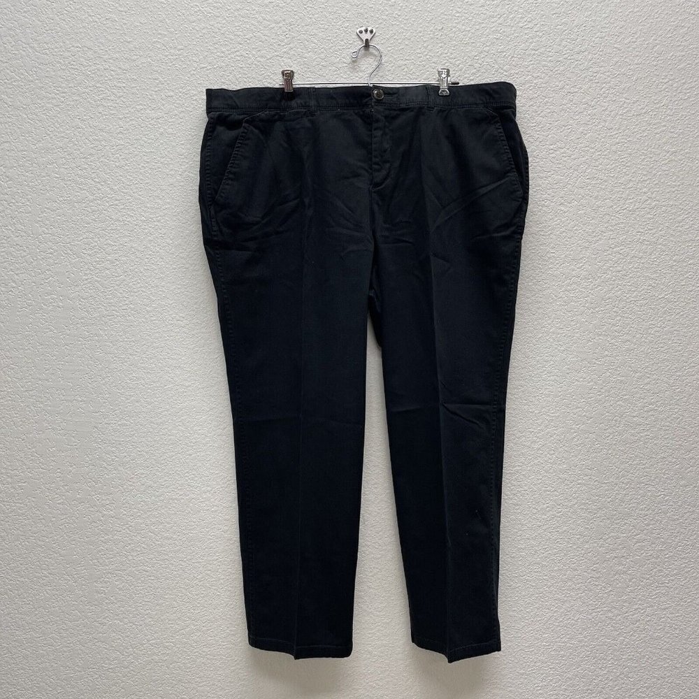Intro Womens 22S Short Pants Comfort Waist Flat Front Slacks Black Straight Leg